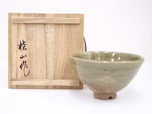 桂山造　灰釉糸目茶碗